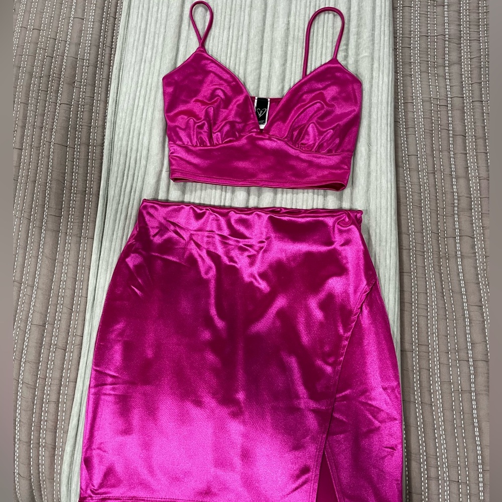 Two piece hot pink set